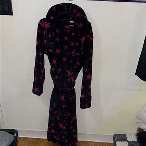 Black Robe with Pink Star Pattern